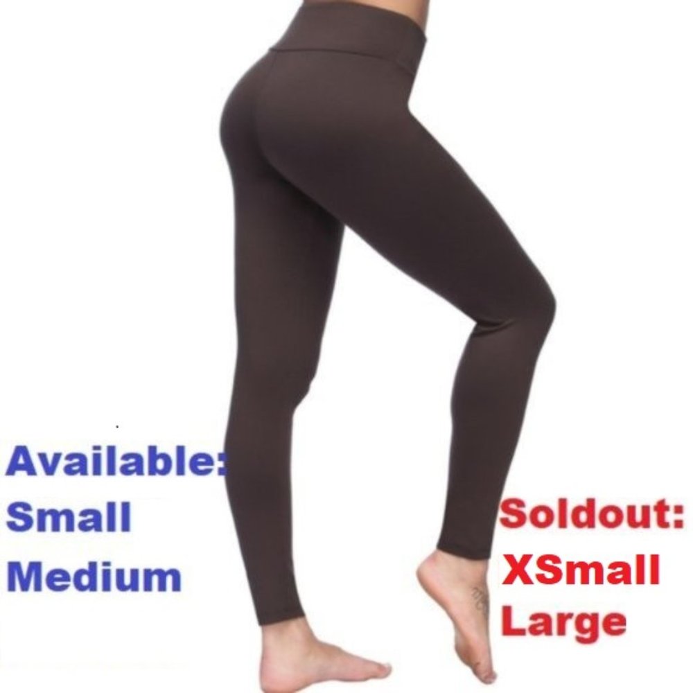 Fit brown brushed leggings hidden pocket